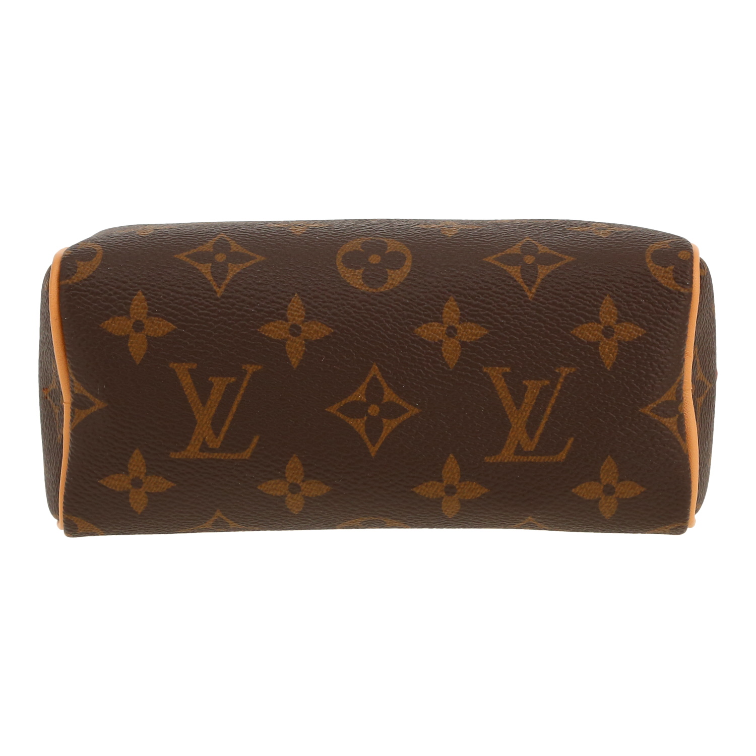 Louis Vuitton  Nano Speedy shoulder bag  in brown monogram canvas  and natural leather - Detail D1