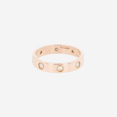 Bague Cartier  petit modèle en or rose et diamants