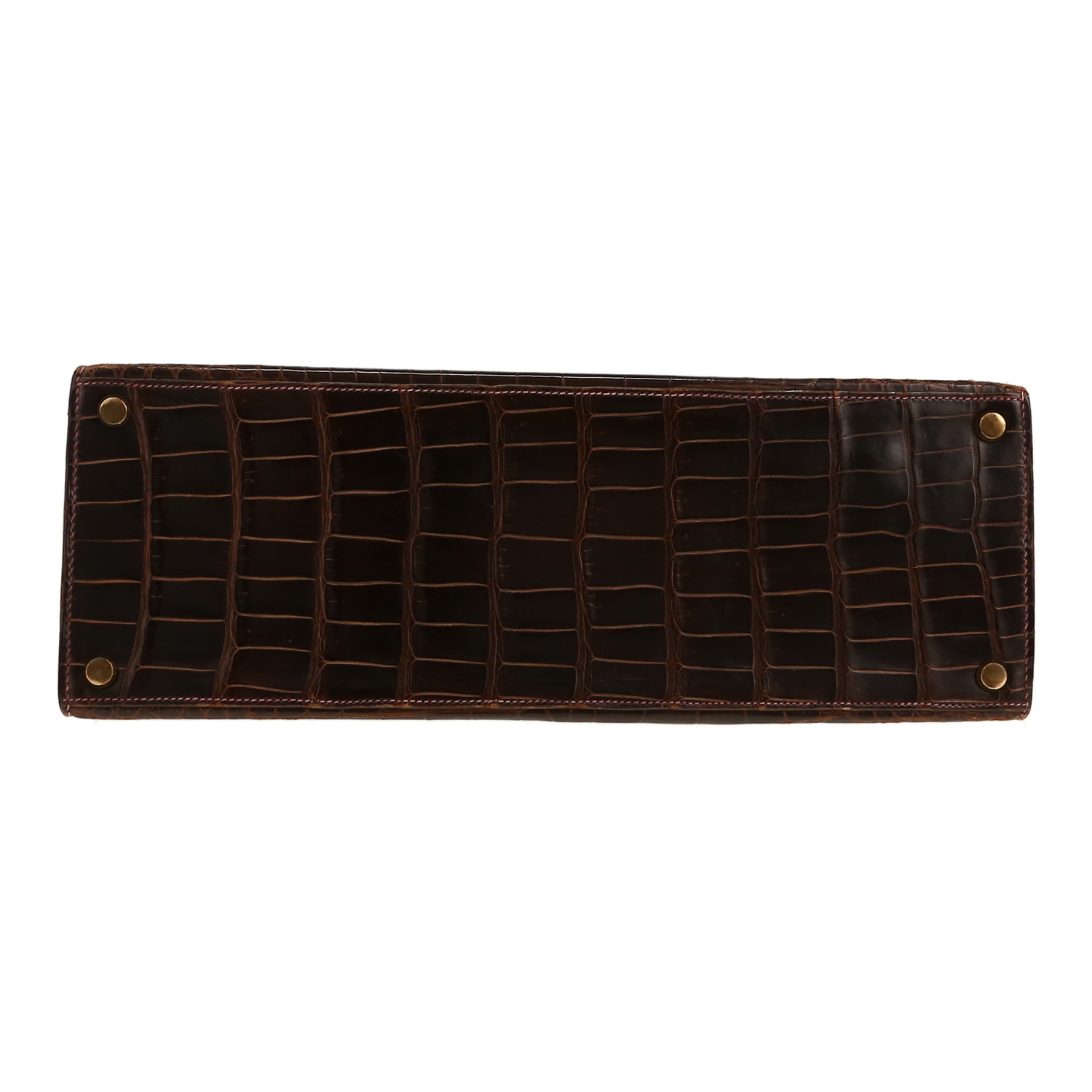 Hermès  Kelly 32 cm handbag  in brown crocodile - Detail D1