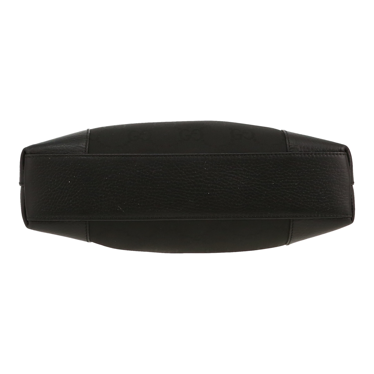 Sac à main Gucci   en toile siglée noire et cuir noir - Detail D1