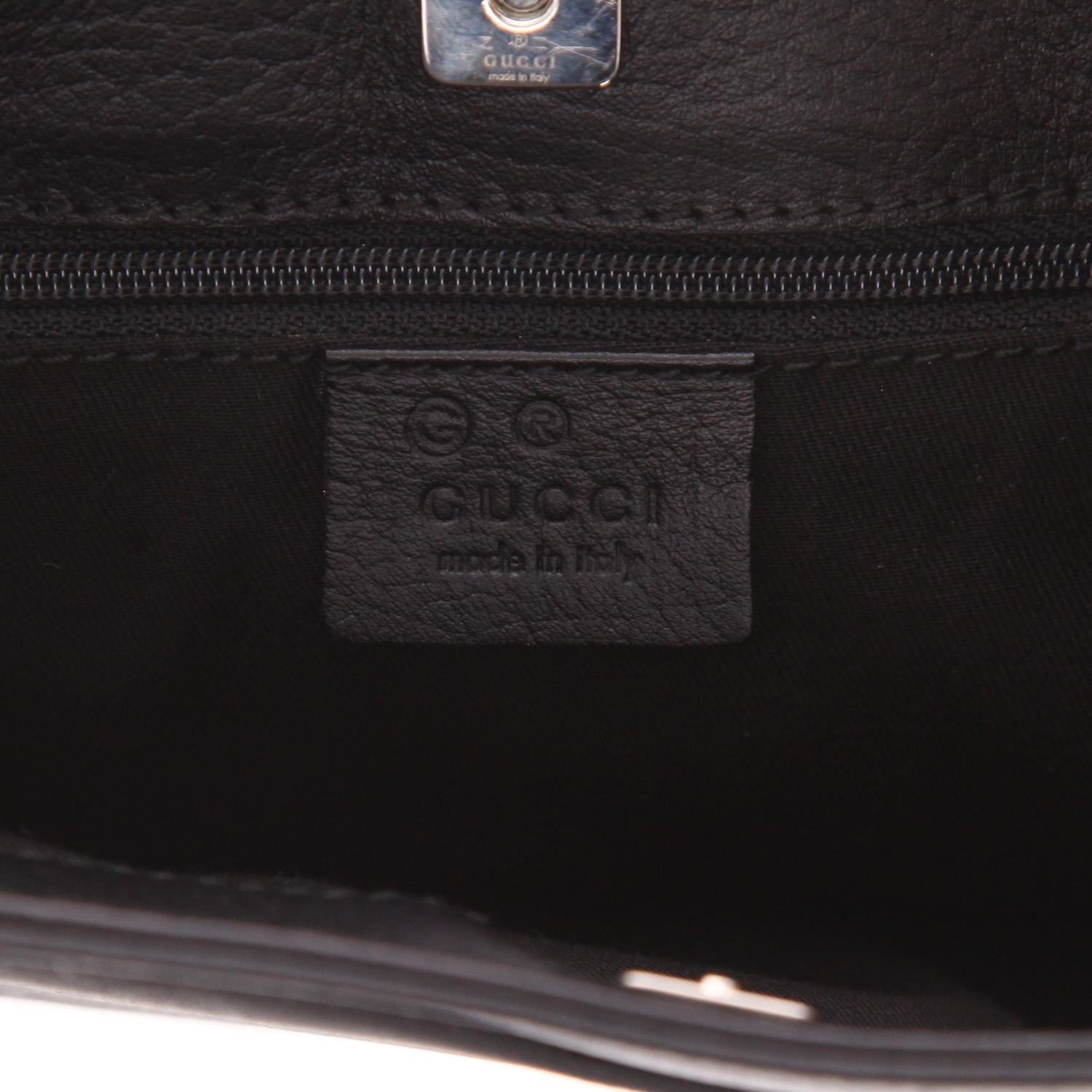 Bolso de mano Gucci   en lona monogram negra y cuero negro - Detail D2