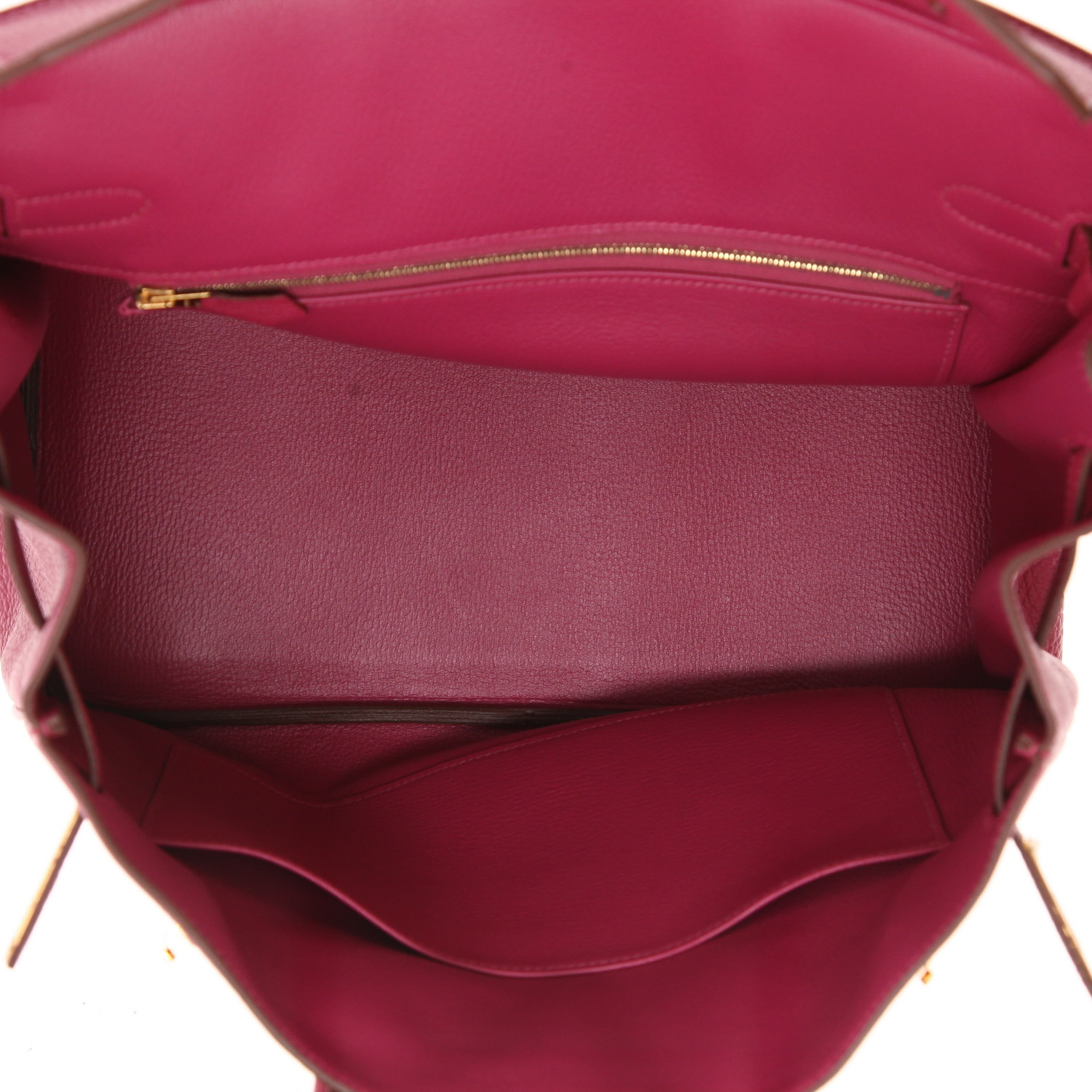 Hermès  Birkin 35 cm handbag  in Rose Pourpre togo leather - Detail D3