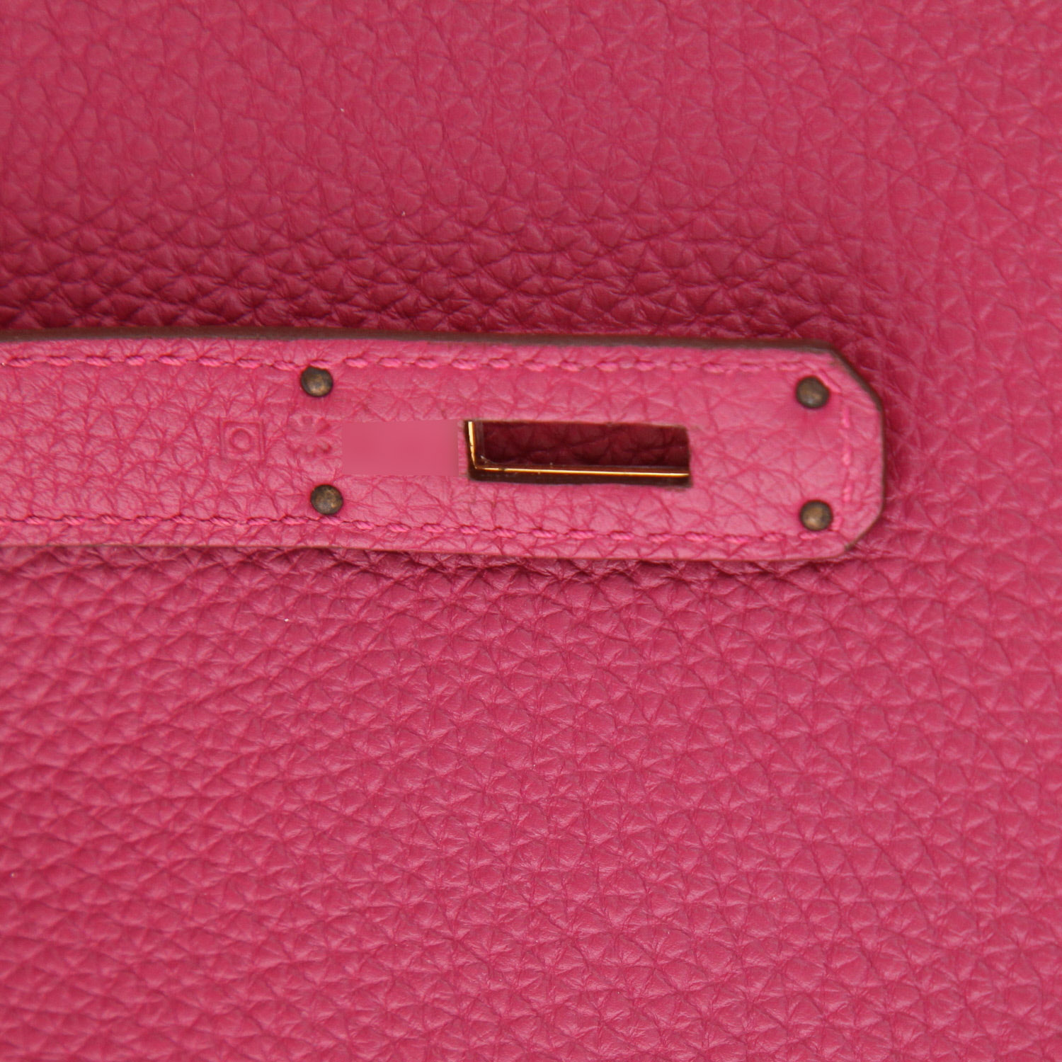 Bolso de mano Hermès  Birkin 35 cm en cuero togo Rose Pourpre - Detail D4
