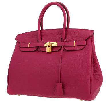 Sac à main Hermès  Birkin 35 cm en cuir togo Rose Pourpre
