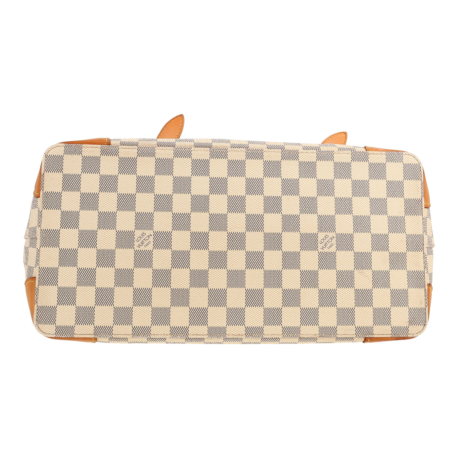 Bolso Cabás Louis Vuitton  Hampstead en lona a cuadros azul celeste y cuero natural - Detail D1