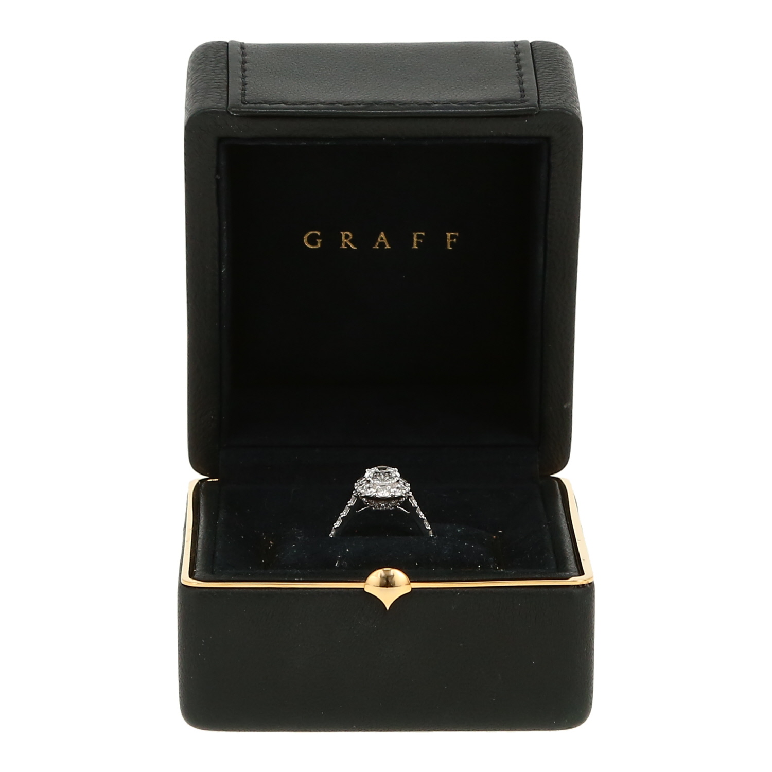 Anello solitario Graff  in oro bianco e diamanti - Detail D2