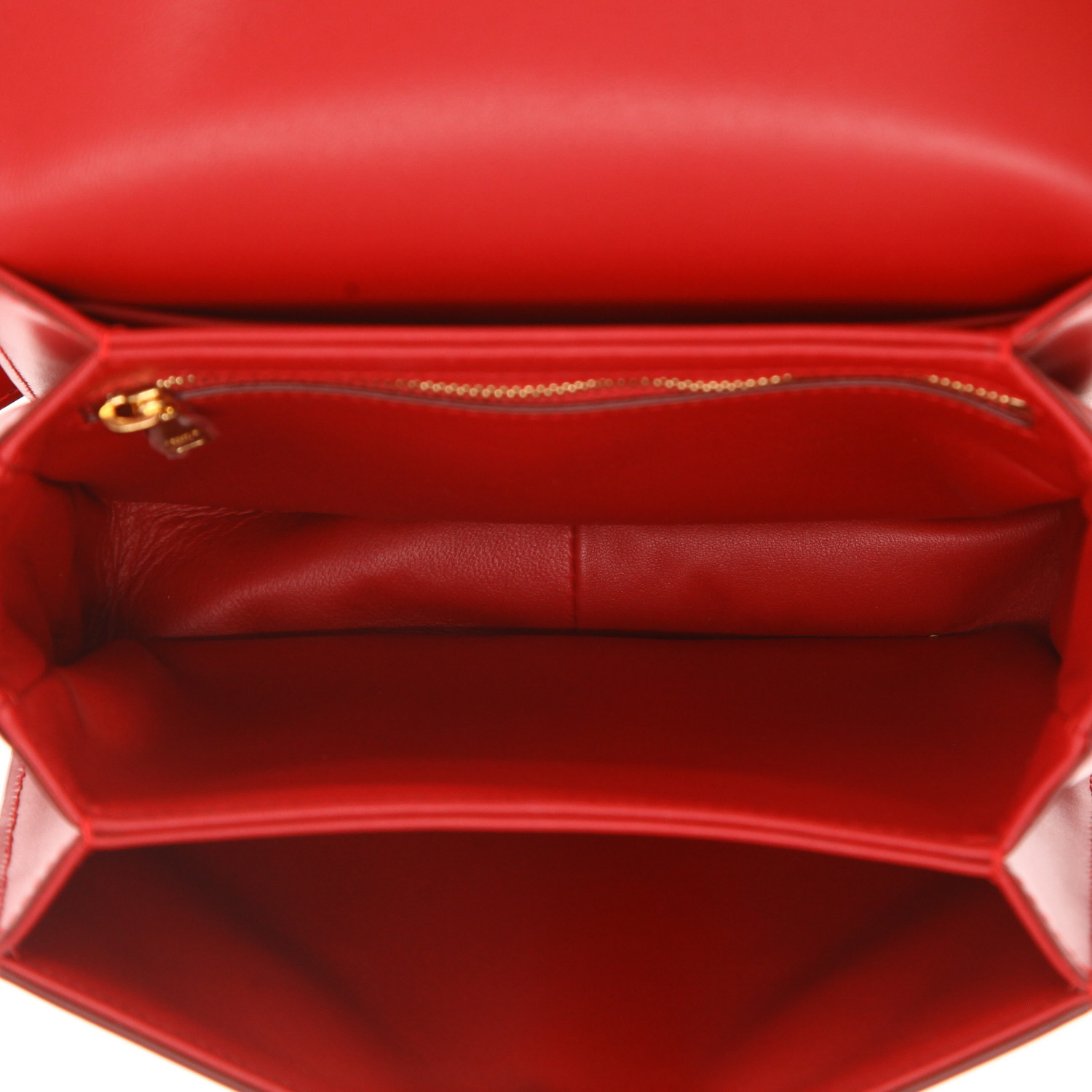 Celine  Triomphe Teen shoulder bag  in red leather - Detail D3