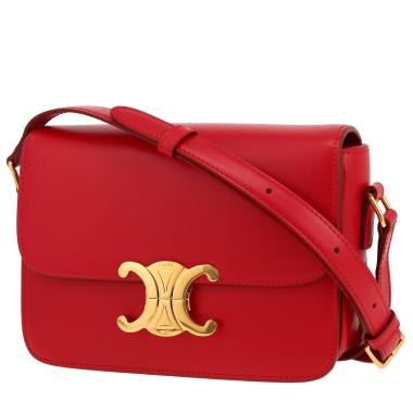 Borsa a tracolla Celine  Triomphe Teen in pelle rossa