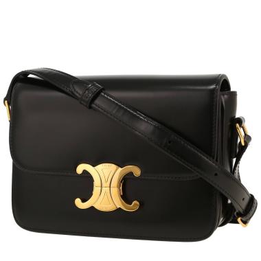 Borsa a tracolla Celine  Triomphe Teen in pelle nera