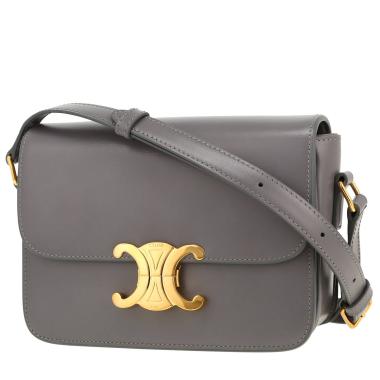 Borsa a tracolla Celine  Triomphe Teen in pelle grigia