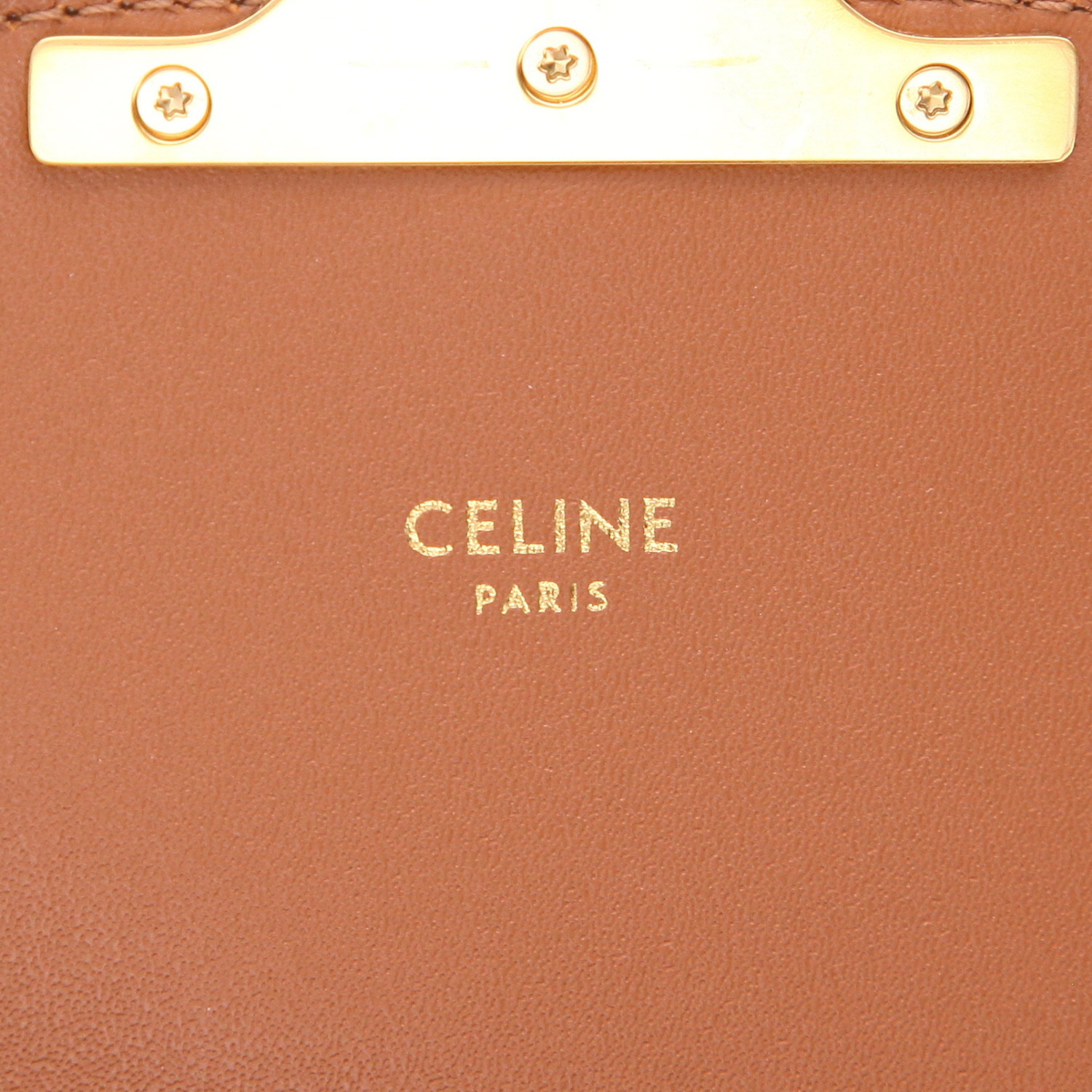 Sac bandoulière Celine  Triomphe en toile Triomphe marron et cuir marron - Detail D2