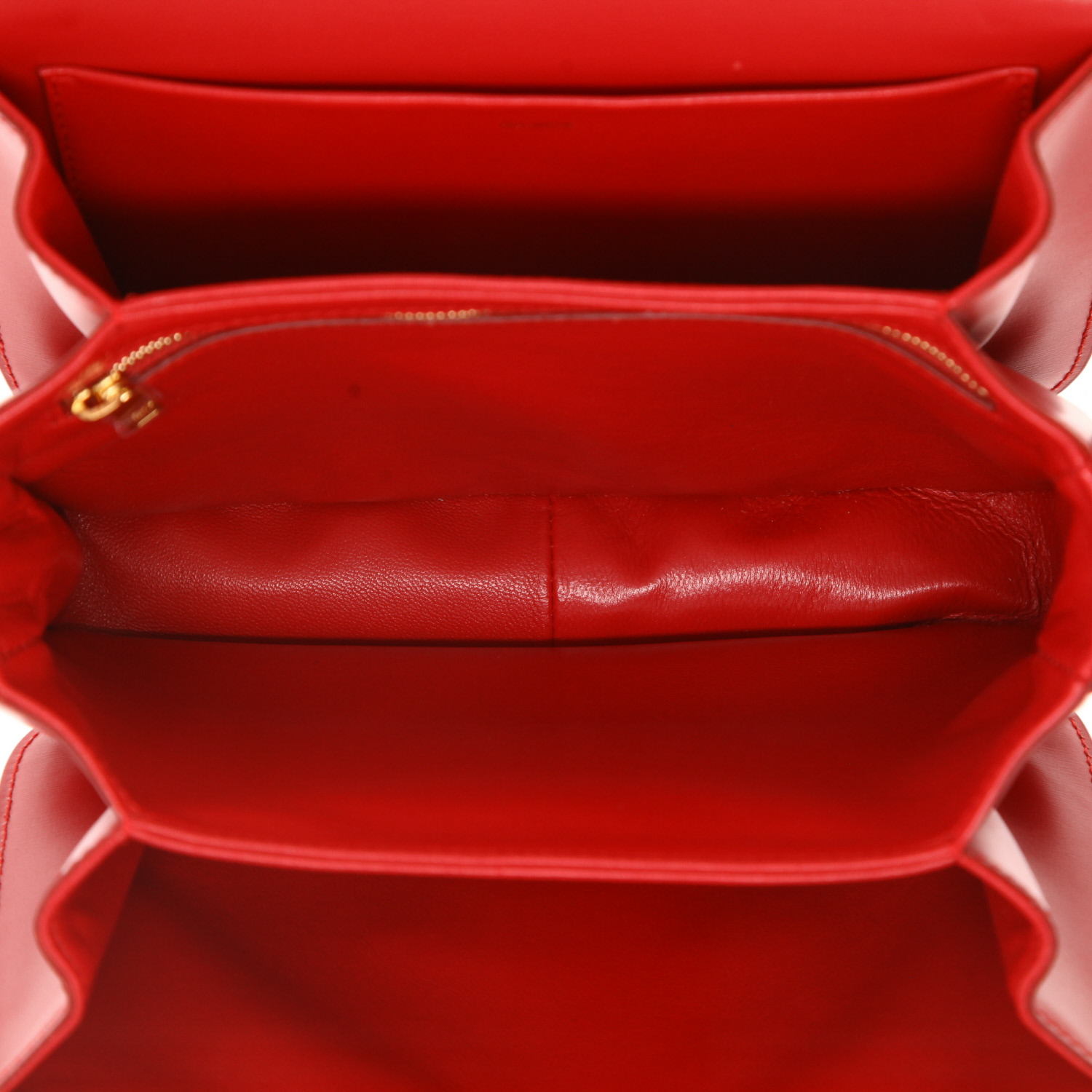 Bolso bandolera Celine  Triomphe modelo mediano  en cuero rojo - Detail D3