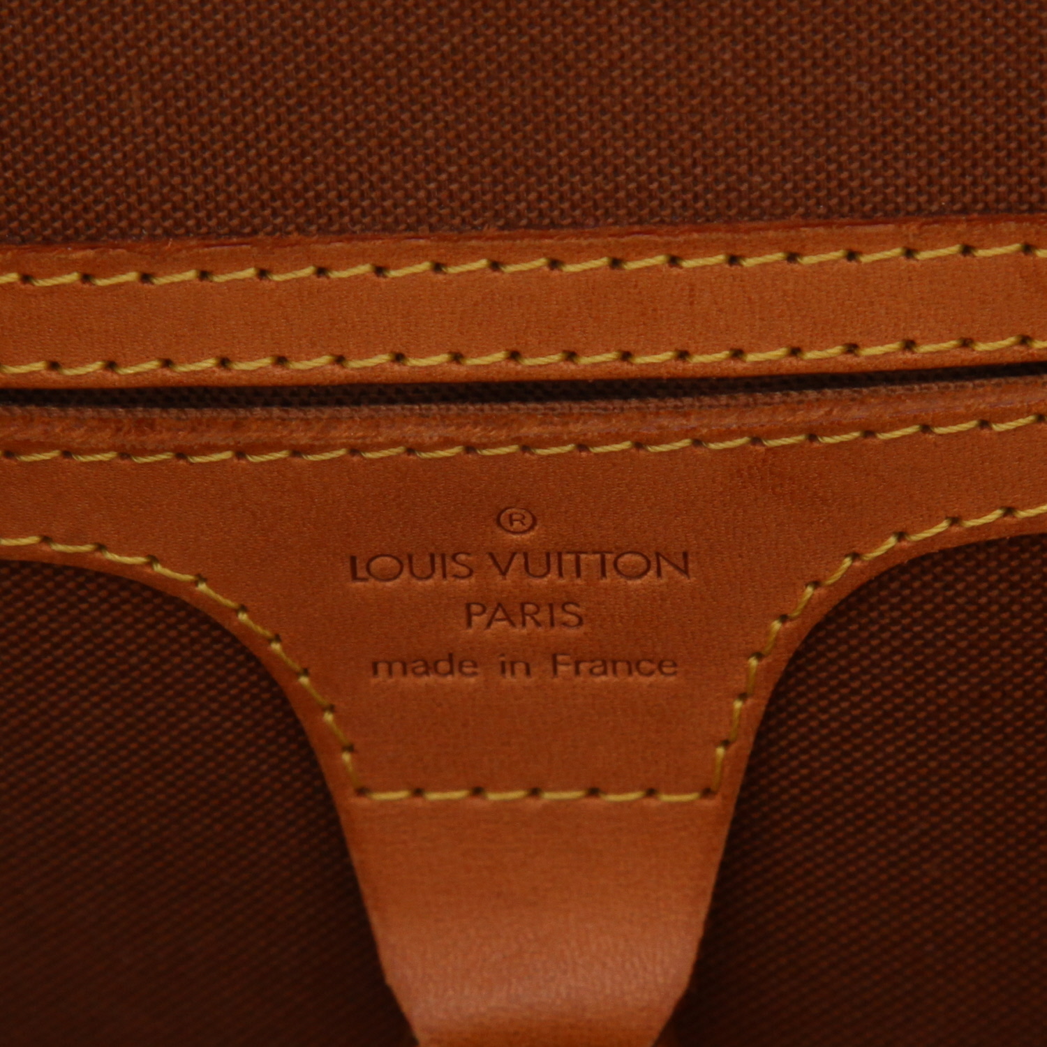 Sac à main Louis Vuitton  Ellipse en toile monogram marron et cuir naturel - Detail D2