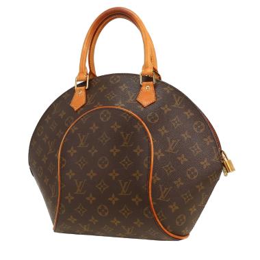 Bolso de mano Louis Vuitton  Ellipse en lona Monogram marrón y cuero natural