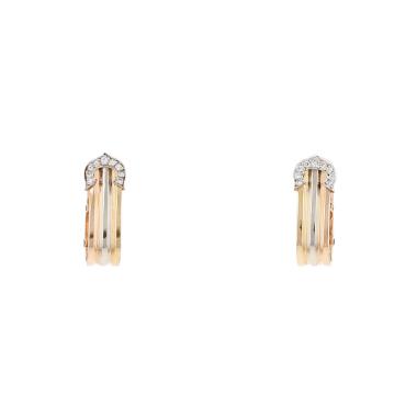 Cartier C de Cartier earrings in 3 golds and diamonds