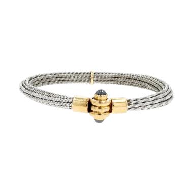 Bracciale Fred Force 10 in oro giallo, acciaio e hematite