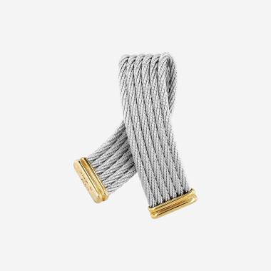 Fred Force 10 brooch in yellow gold and stainless steel