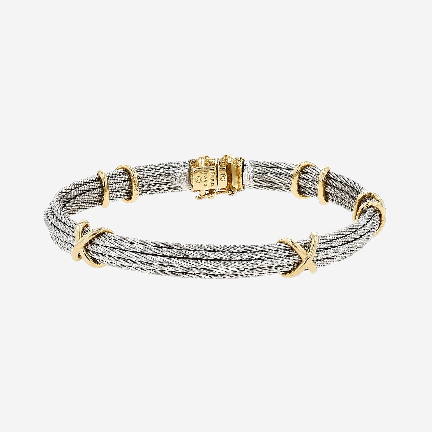 Bracelet Fred Force 10 en or jaune et acier