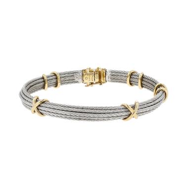 Bracciale Fred Force 10 in oro giallo e acciaio