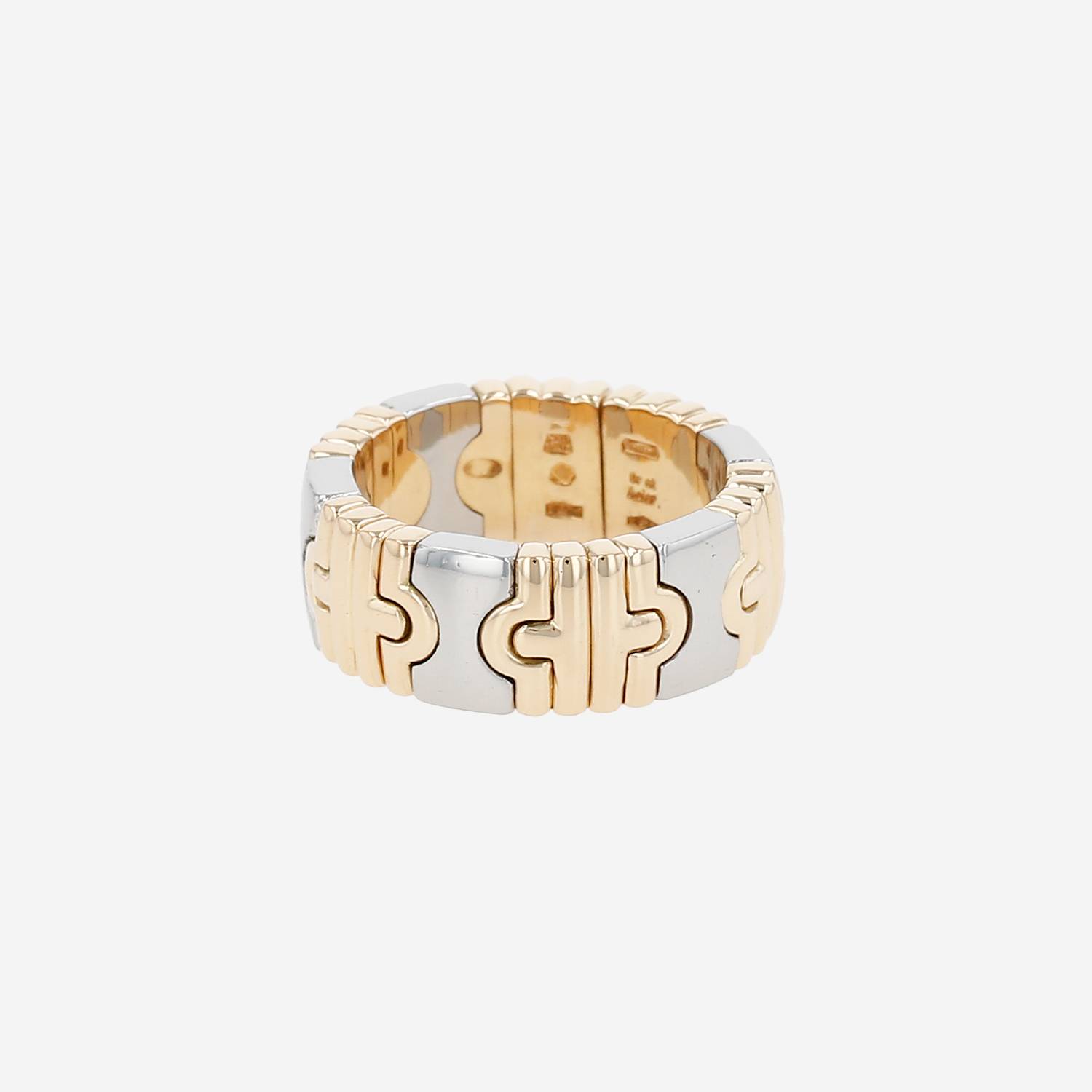 Bulgari Parentesi ring in yellow gold and stainless steel