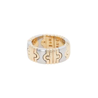 Bulgari Parentesi ring in yellow gold and stainless steel
