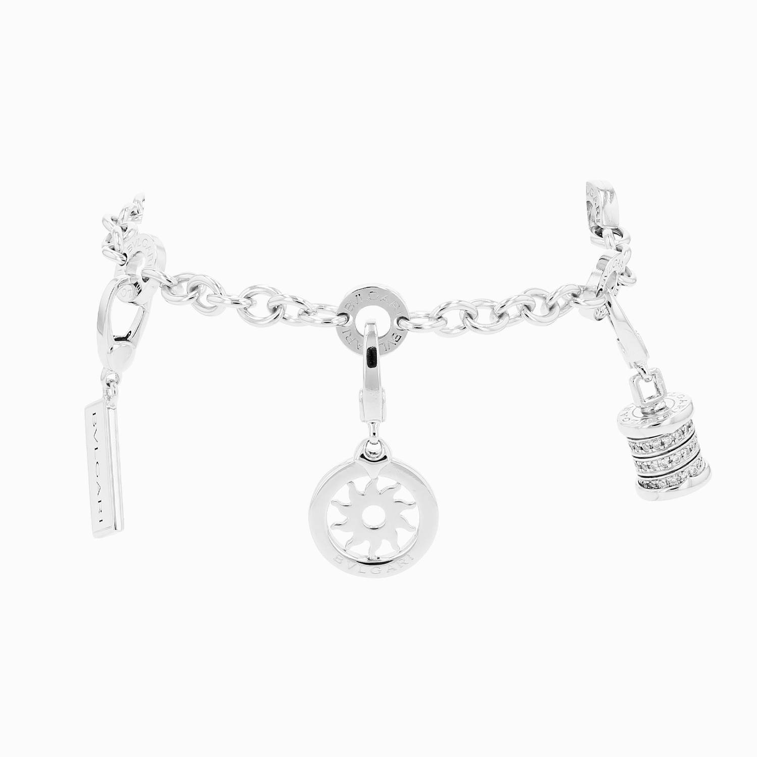 Bracciale Bulgari  in oro bianco, diamanti e onice