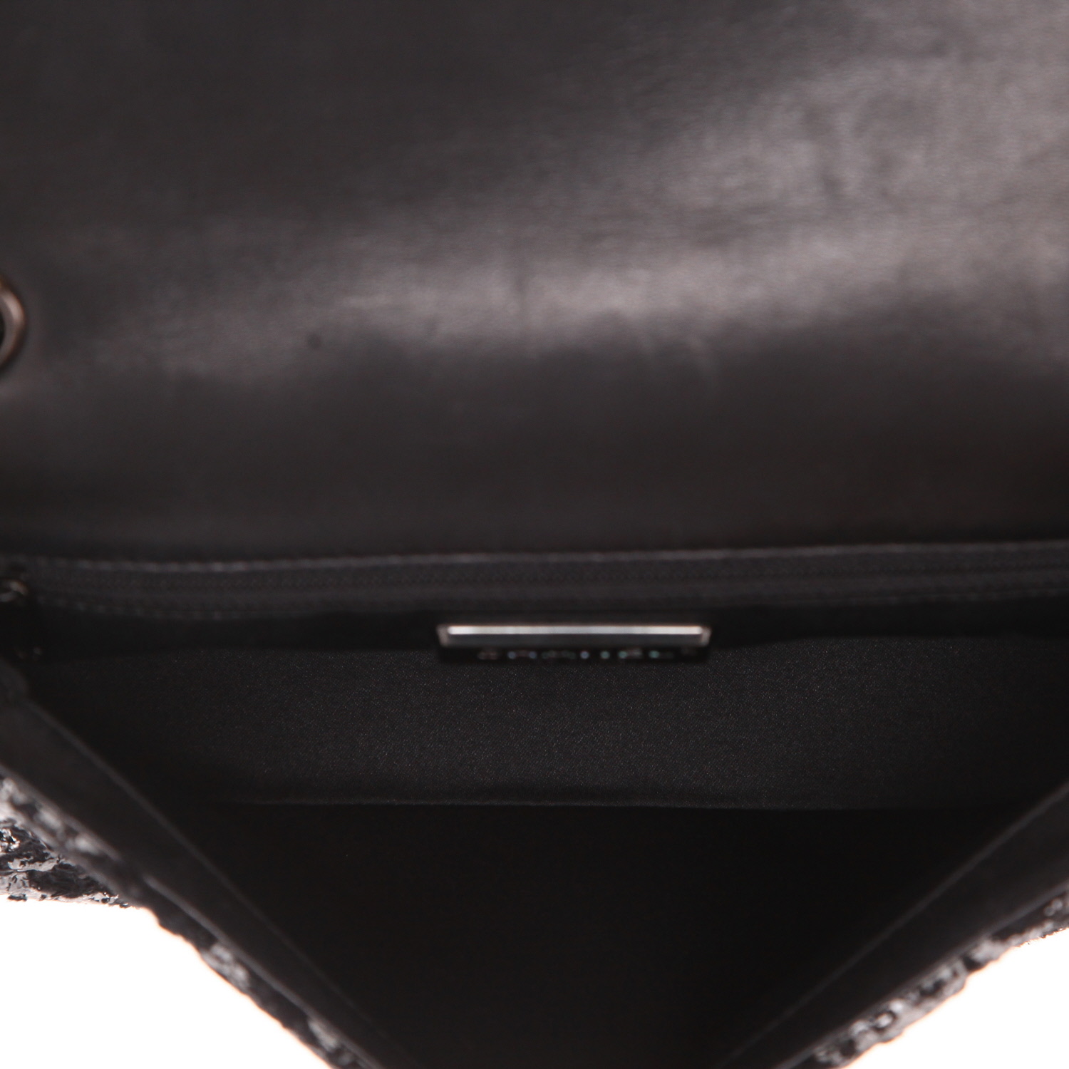 Chanel   handbag  in black and grey canvas - Detail D3