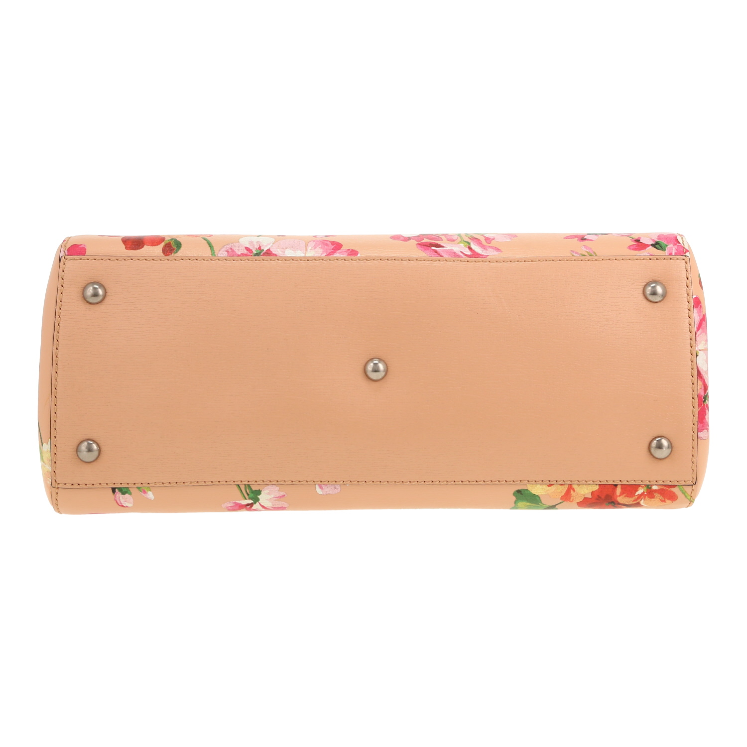 Sac à main Gucci  Bamboo en cuir beige et rose et bambou - Detail D1