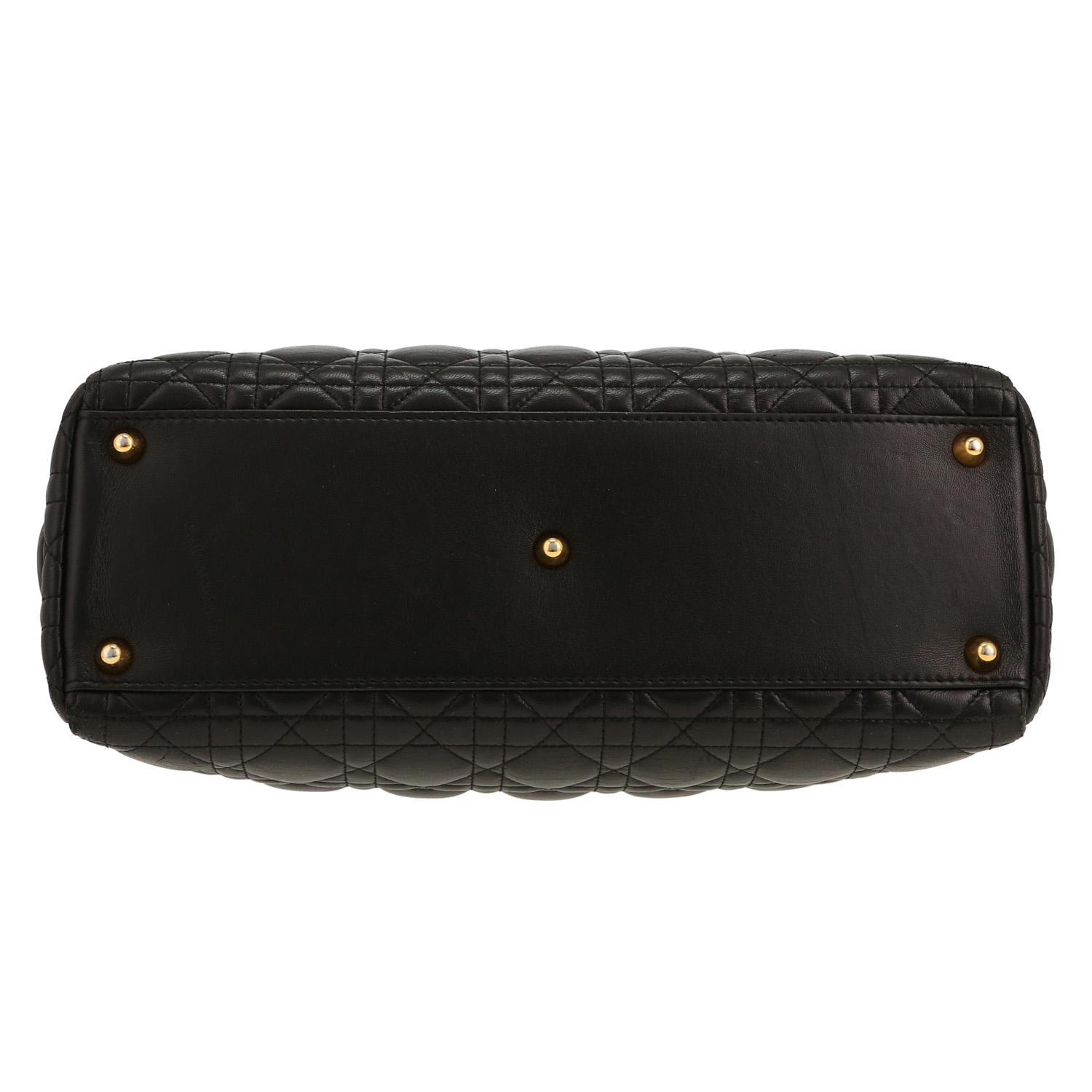 Bolso de mano Dior  Lady Dior en cuero cannage negro - Detail D1