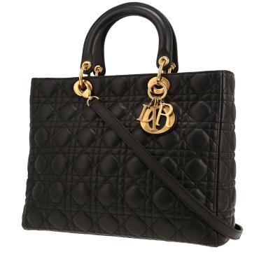 Sac à main Dior  Lady Dior en cuir cannage noir