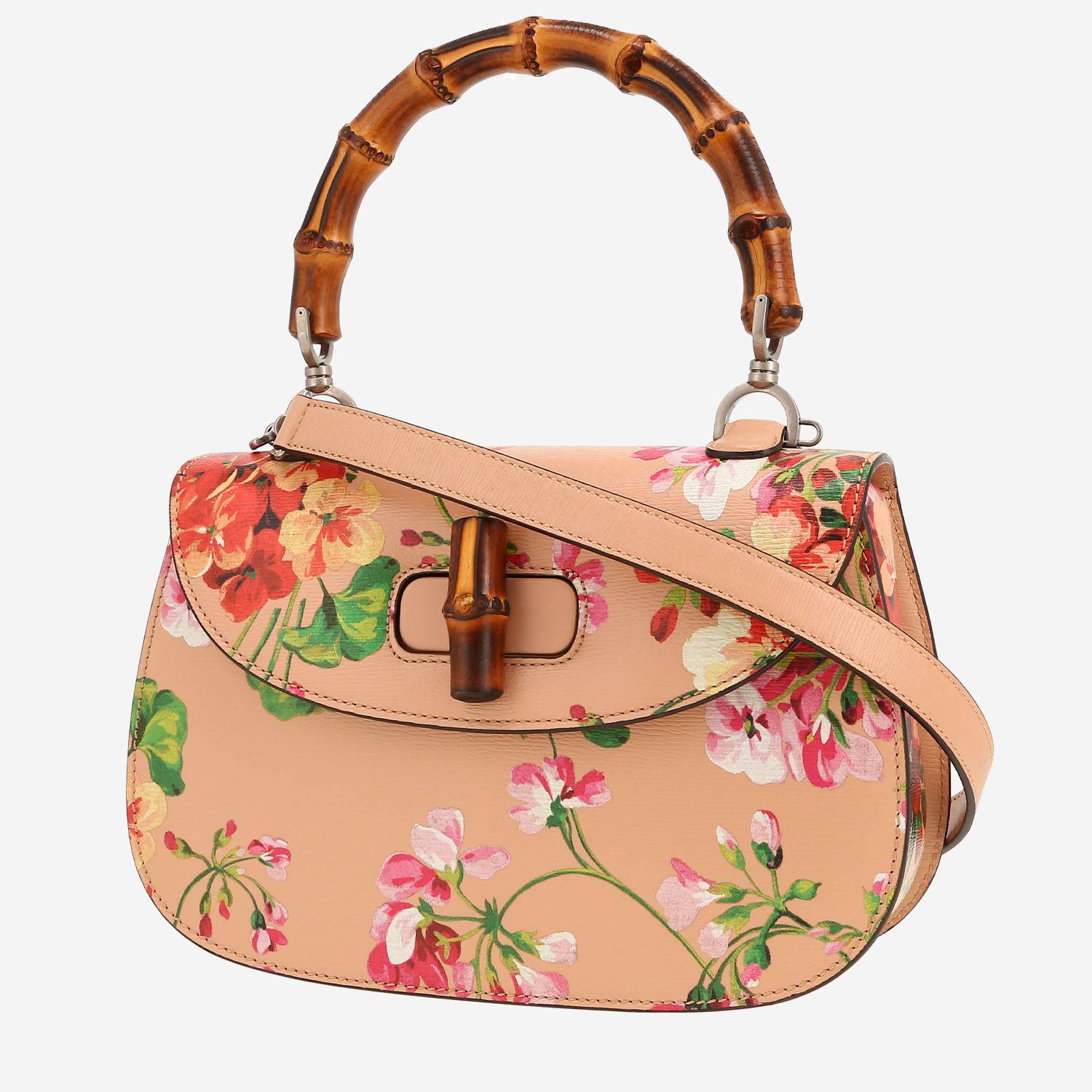Bolso de mano Gucci  Bamboo en cuero beige y bambú