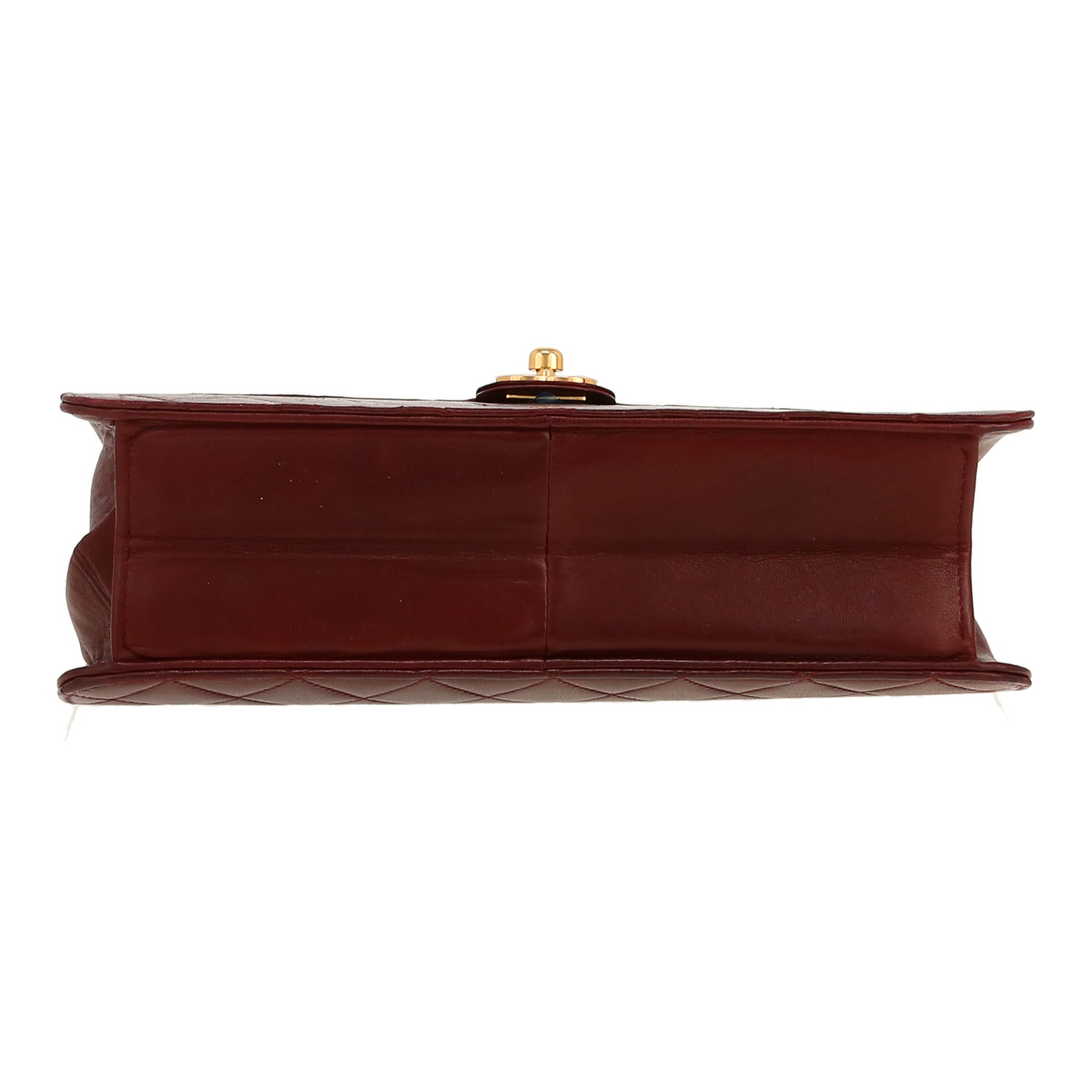 Chanel  Mademoiselle bag worn on the shoulder or carried in the hand  in burgundy quilted leather - Detail D1