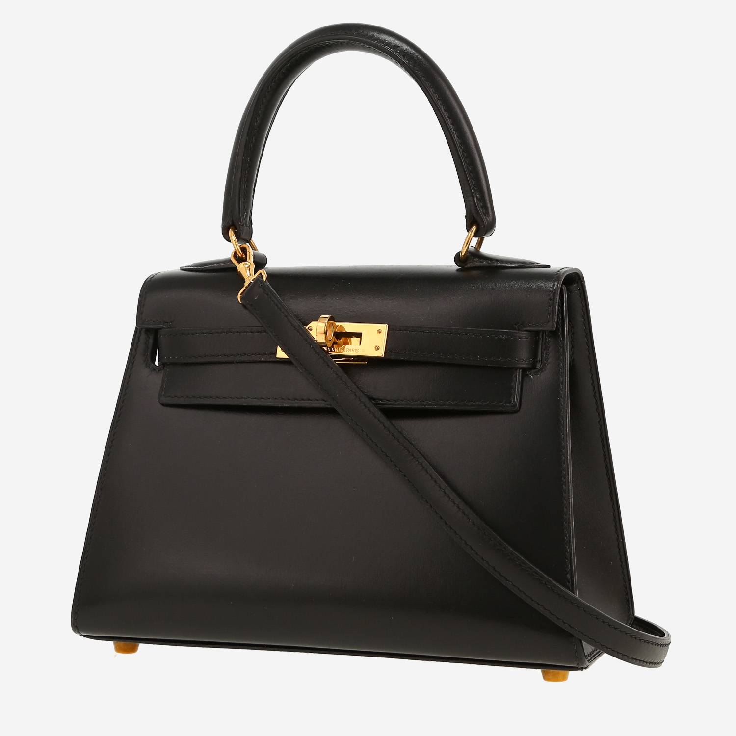 Borsa a tracolla Hermès  Kelly 20 cm in pelle box nera
