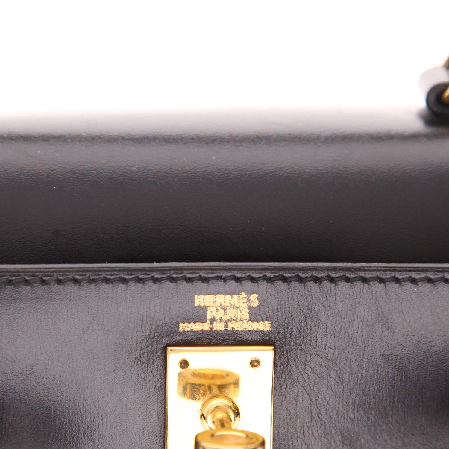 Sac bandoulière Hermès  Kelly 20 cm en cuir box noir - Detail D2
