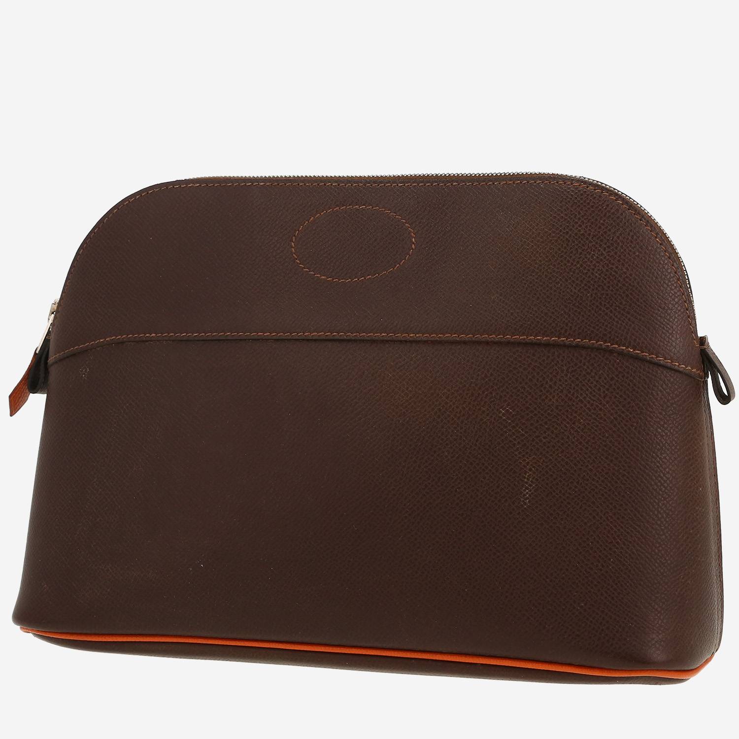 Pochette Hermès  Bolide - Pocket Hand in pelle Courchevel marrone e arancione