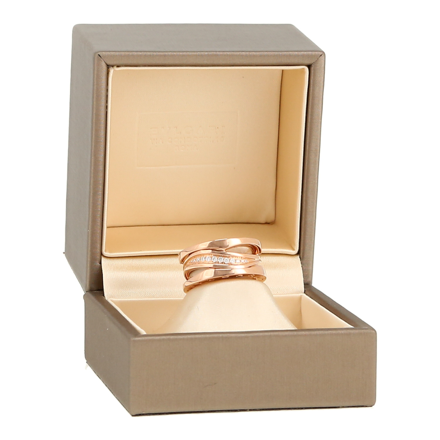 Bulgari B.Zero1 ring in pink gold and diamonds - Detail D2