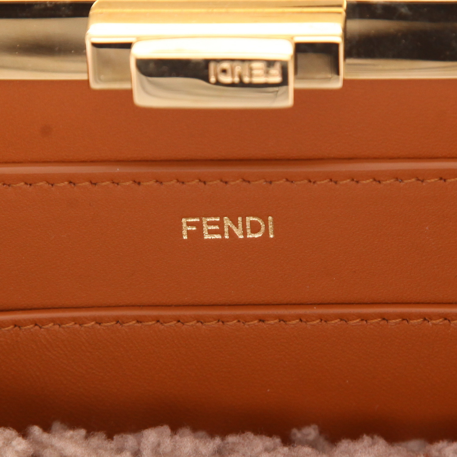 Borsa Fendi  Peekaboo modello piccolo  in  beige e marrone - Detail D2