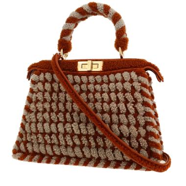Borsa Fendi  Peekaboo modello piccolo  in  beige e marrone