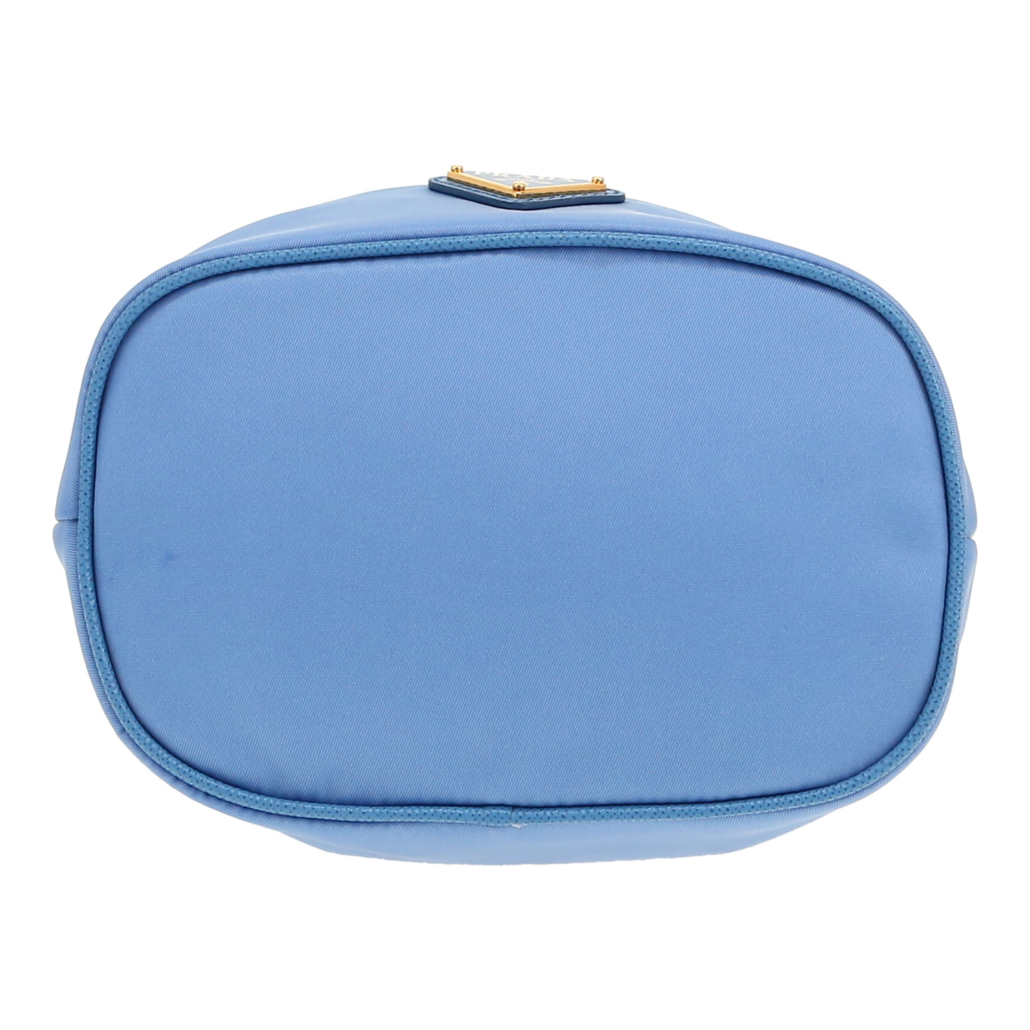 Sac bandoulière Prada  Re-Edition 1978 en toile bleue et cuir bleu - Detail D1