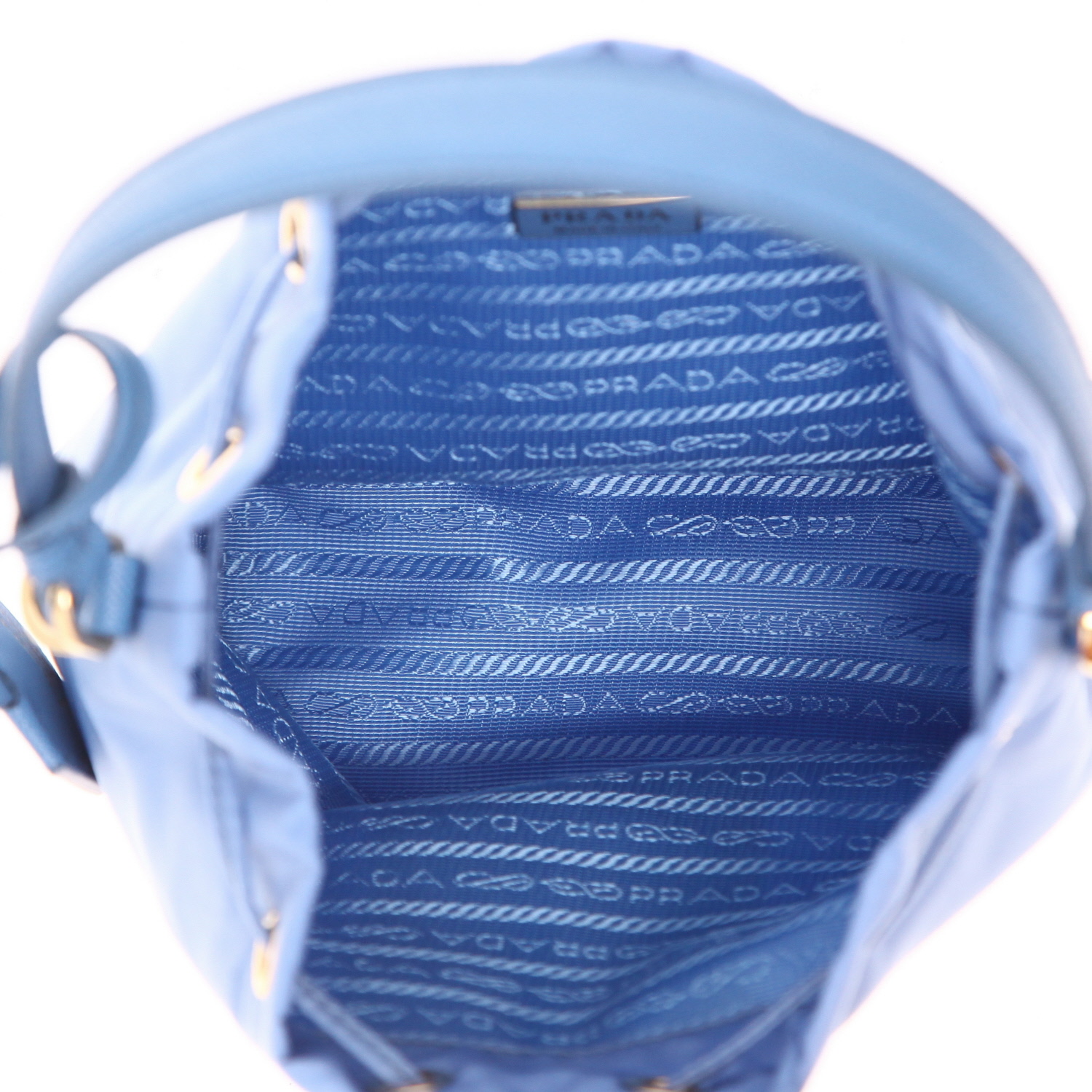 Bolso bandolera Prada  Re-Edition 1978 en lona azul y cuero azul - Detail D3