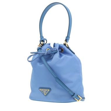 Sac bandoulière Prada  Re-Edition 1978 en toile bleue et cuir bleu