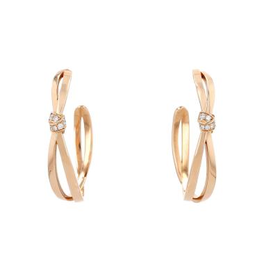 Paire de créoles Chaumet Liens Séduction en or rose et diamants