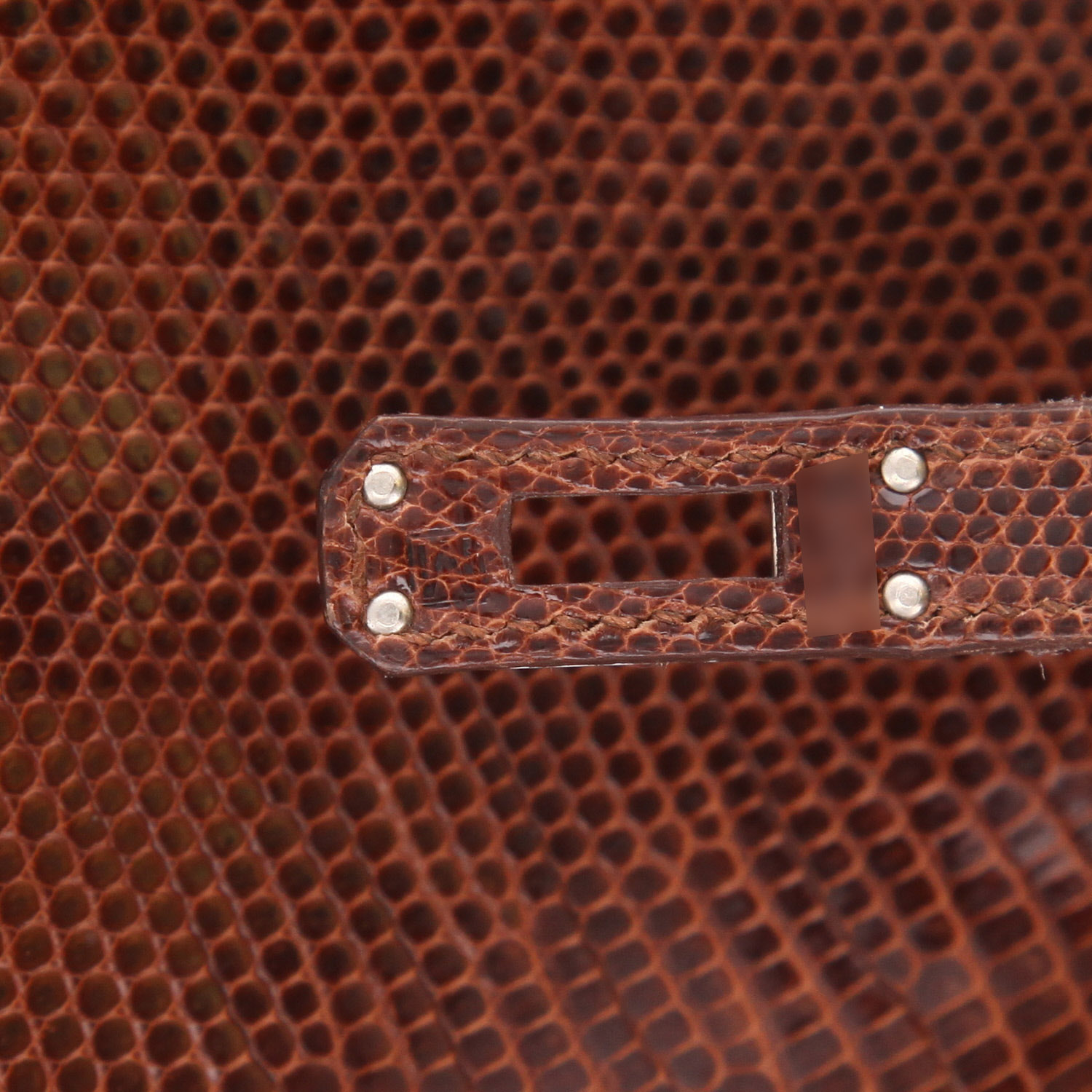 Hermès  Birkin 25 cm handbag  in brown lizzard - Detail D4