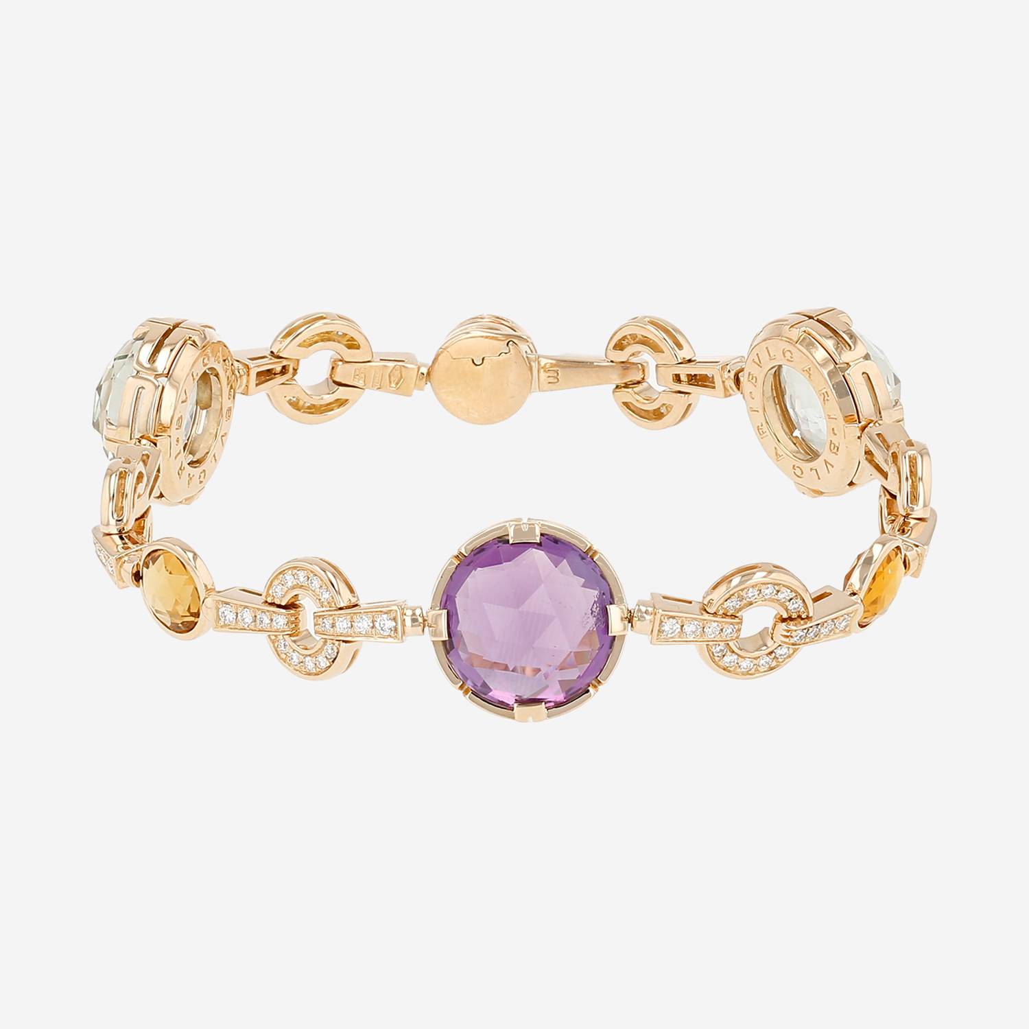 Bulgari Parentesi bracelet in yellow gold, colored stones and diamonds