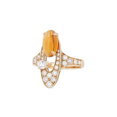 Sortija Bulgari Elisia de oro amarillo, citrino y diamantes