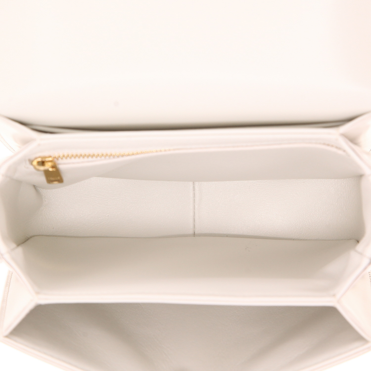 Sac bandoulière Celine  Triomphe Teen en cuir blanc - Detail D3