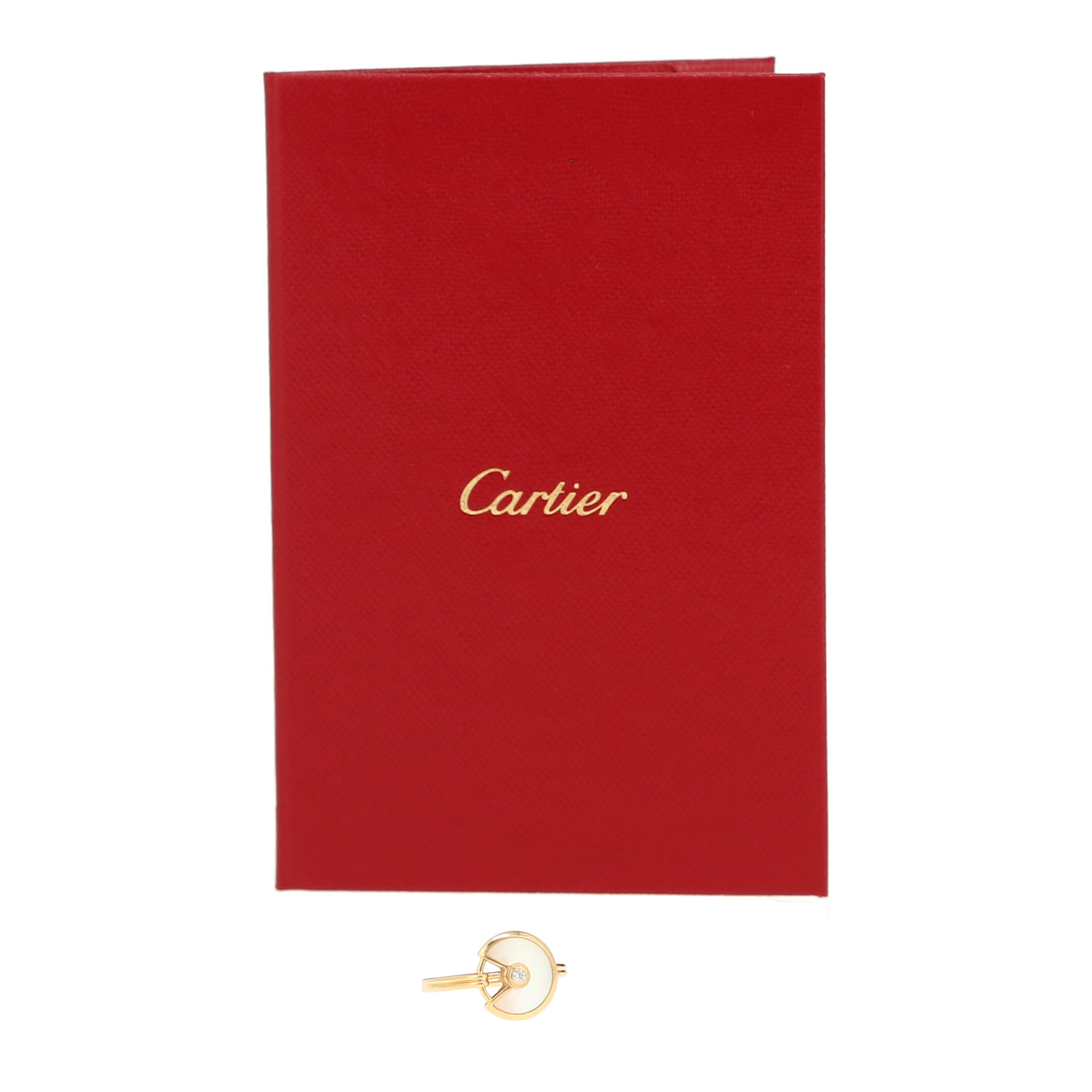 Cartier Amulette ring in yellow gold, diamond and mother of pearl (Pinctada Margaritifera) - Detail D2