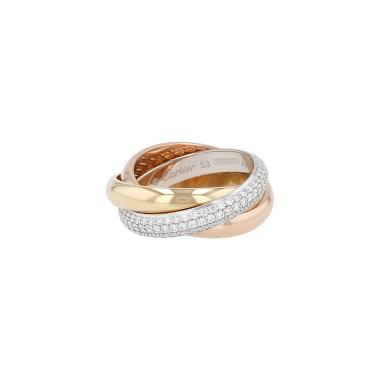 Bague Cartier Trinity moyen modèle en 3 ors et diamants