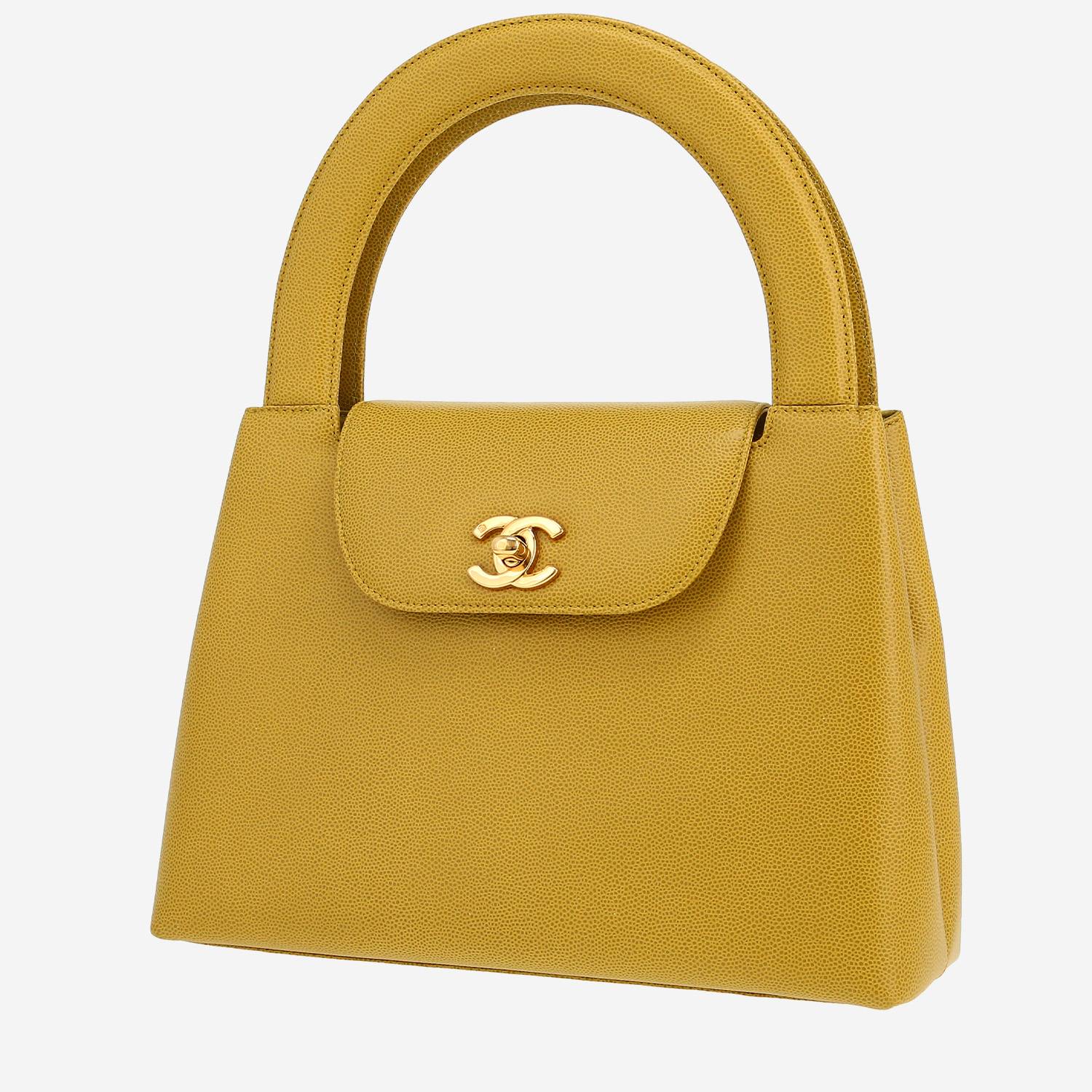 Sac à main Chanel  Vintage en cuir grainé vert