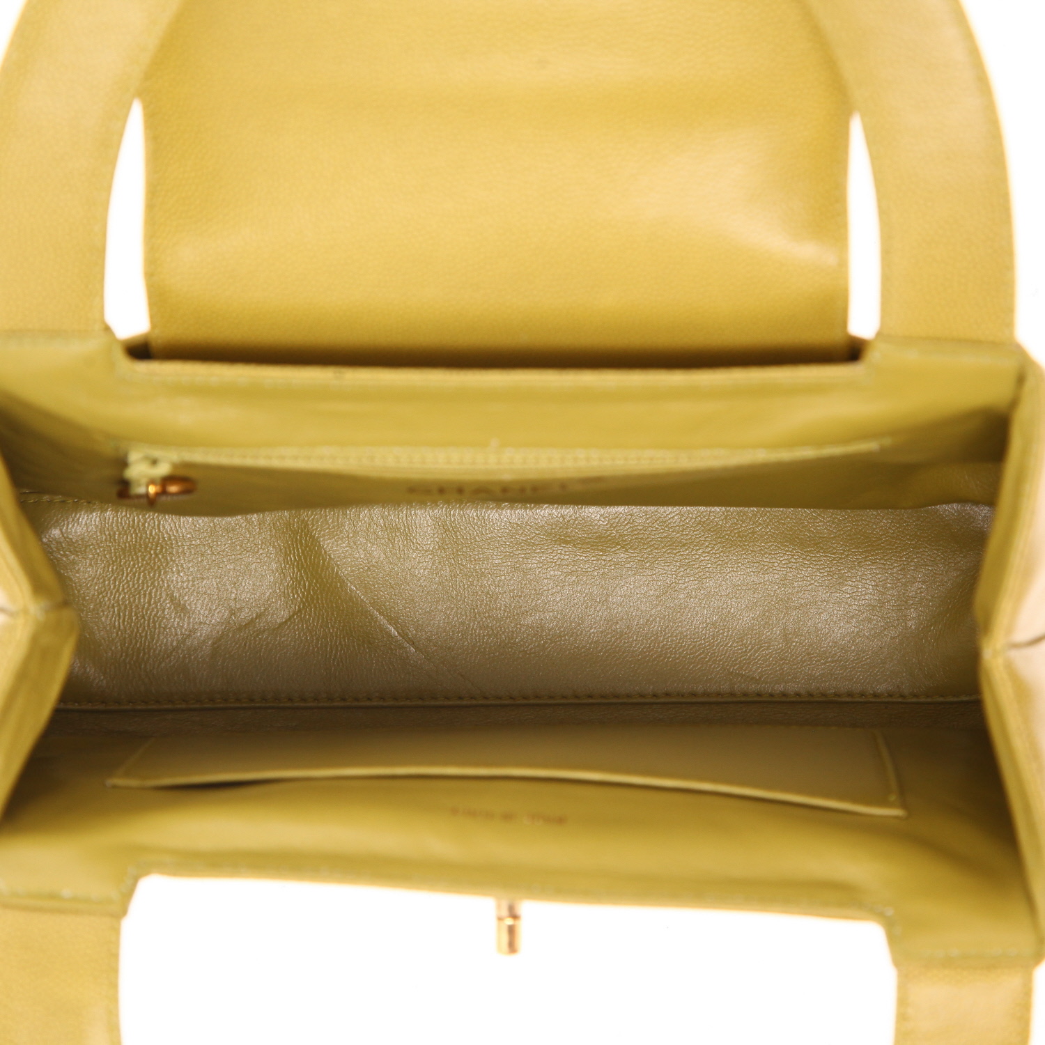 Chanel  Vintage handbag  in green grained leather - Detail D3